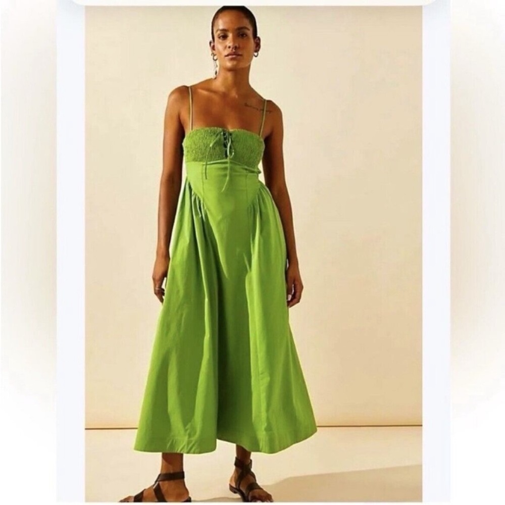 Free People Fifi Midi Dress in Kelly Green